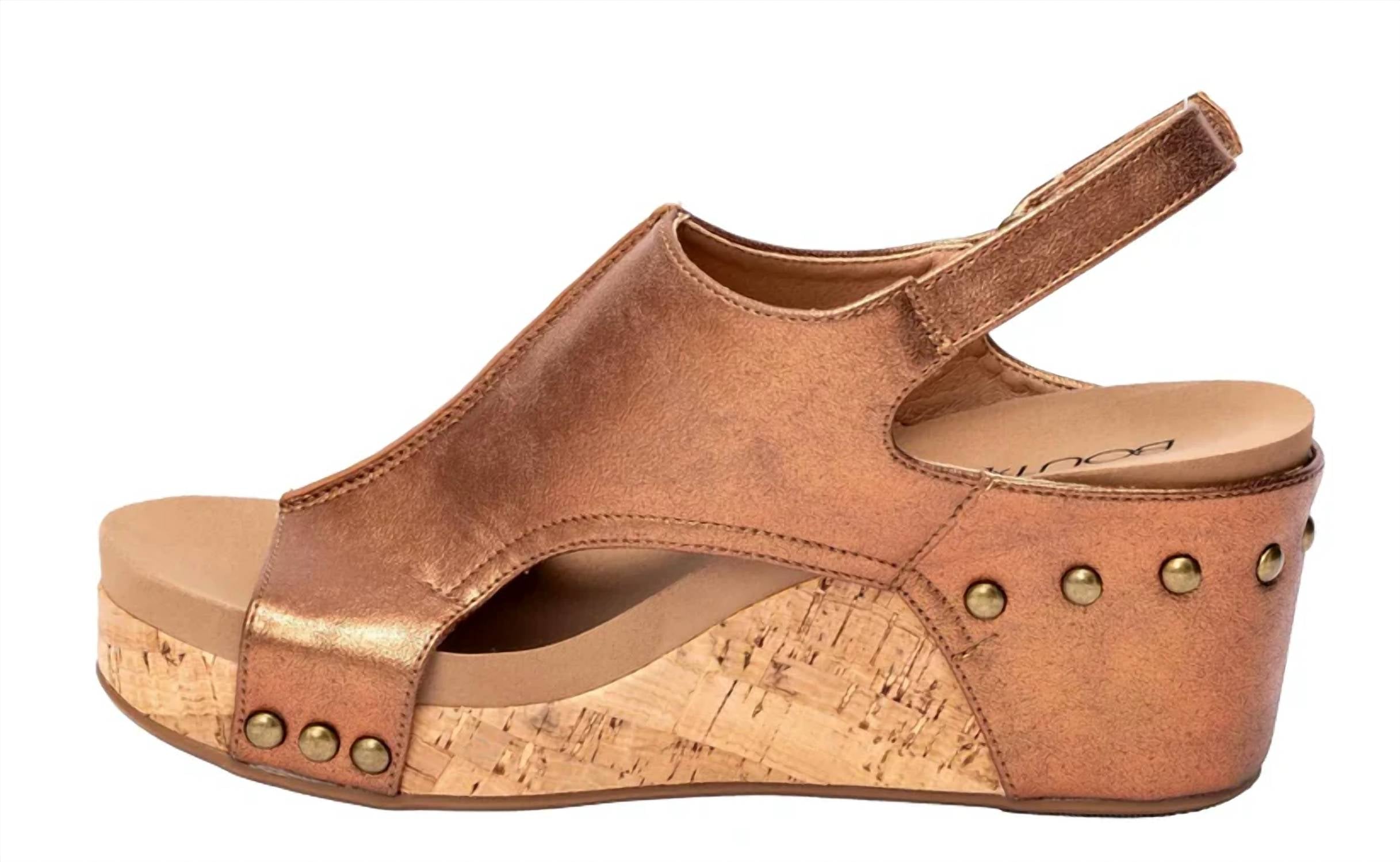 Женские босоножки Carley на платформе в винтажной бронзе Corkys Footwear, бронзовый — фото 3