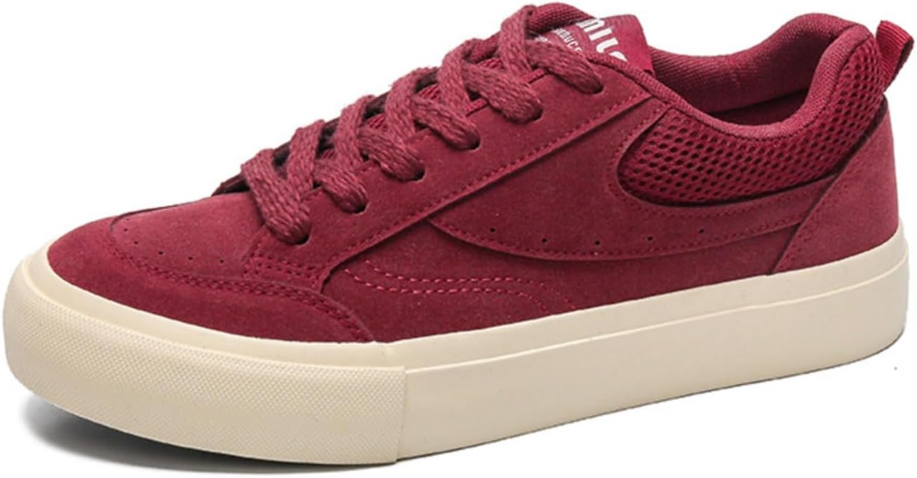 

Мужские бордовые замшевые кроссовки, повседневные, в ретро-стиле с шнуровкой и удобной толстой подошвой, идеальные Aokisx