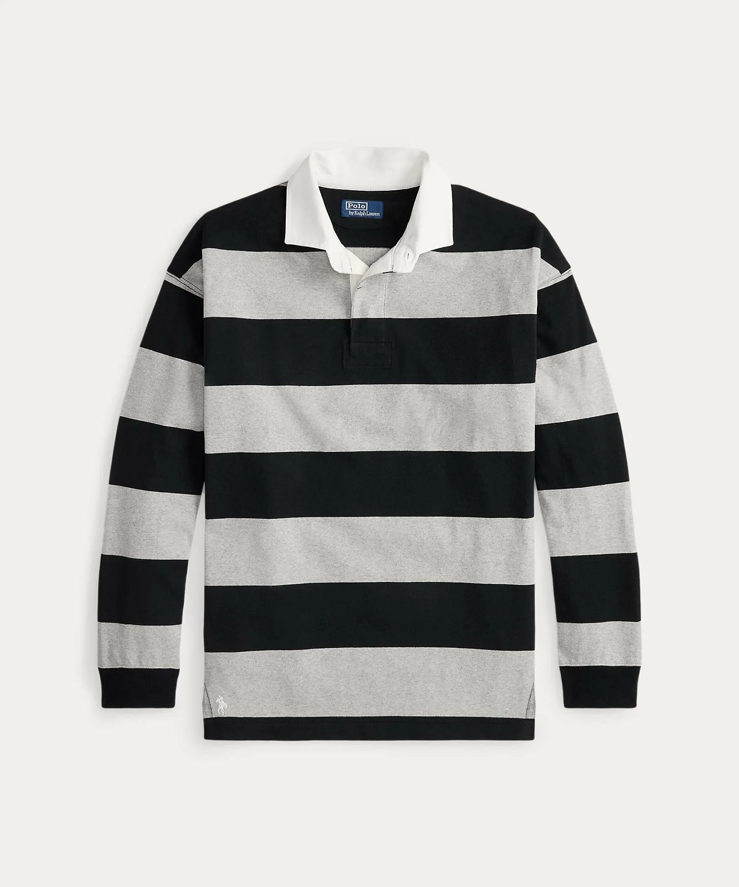 Полосатая регбийная рубашка большого размера Polo Ralph Lauren, 020 Gray — фото 2