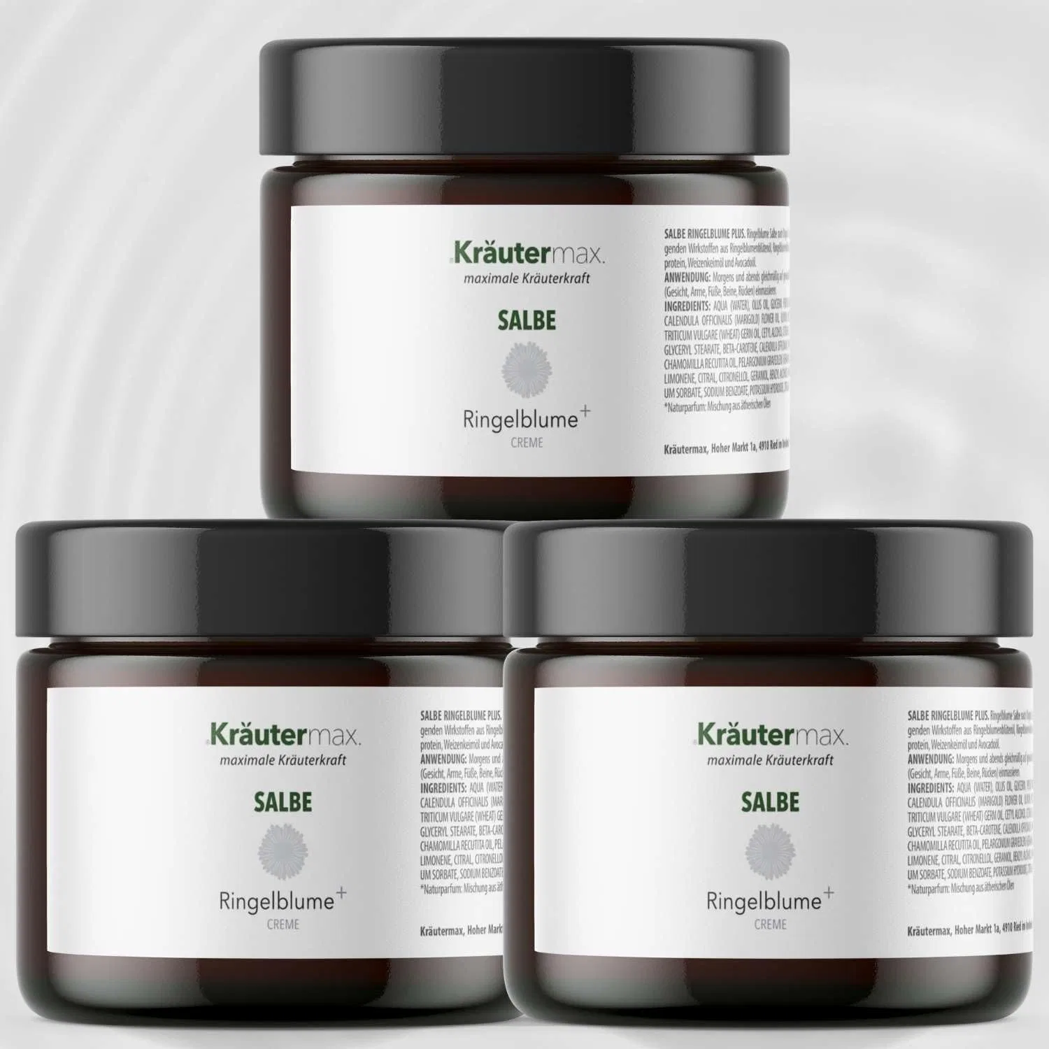 Крем-мазь с календулой «Calendula Ointment Natural Base» от Kräutermax, 3 x 100 мл Kräutermax.
