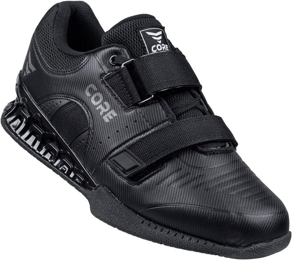 

Тяжелоатлетические кроссовки CORE Force Black - обувь для приседаний для мужчин и женщин - обувь для пауэрлифтинга, становой тяги и кроссфита - нескользящие олимпийские кроссовки с поднятой пяткой 2 см Nordcore