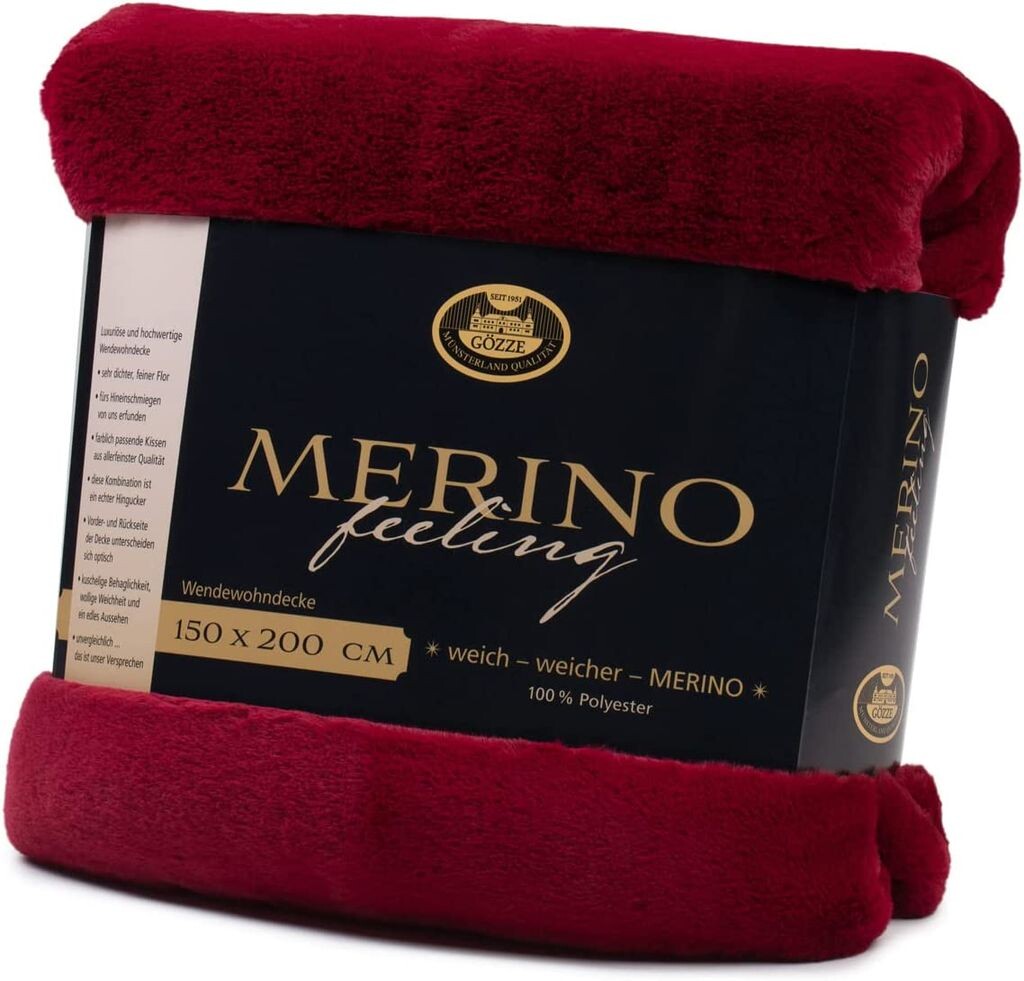 

Двустороннее одеяло Gözze Merino 150 x 200 см карминно-красный