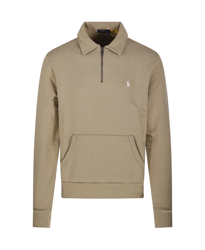 

Толстовка с застежкой-молнией до середины груди Ralph Lauren, бежевый