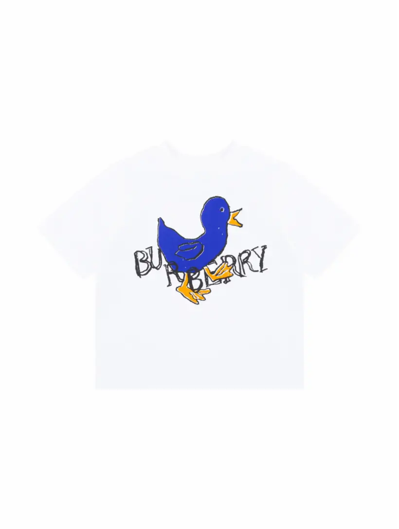 

Хлопковая футболка с принтом Burberry, белый