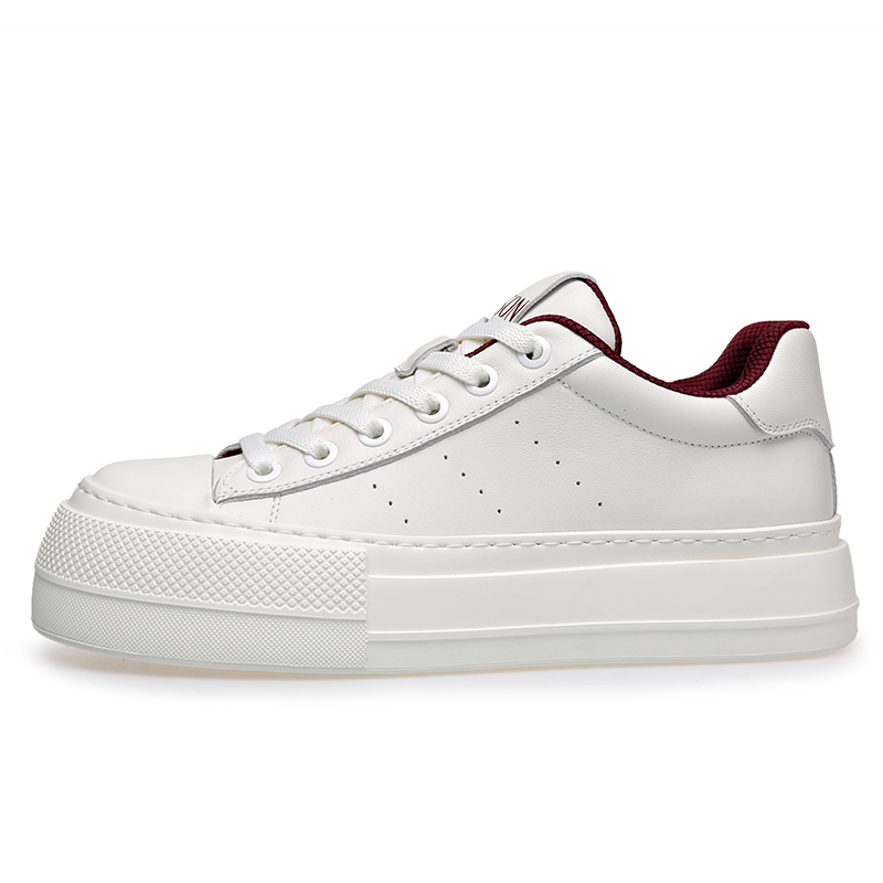 

PT'SON Легкие и дышащие мужские скейтерские кеды низкие бело-красные, цвет White Red