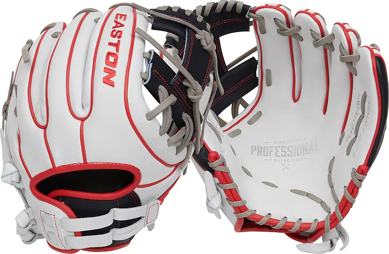 

Перчатки Easton 11,75 дюйма Professional Collection Color Splash Series Fastpitch Easton Sports, белый/темно-синий/красный