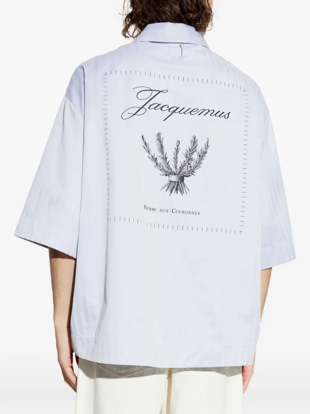 Стражаная рубашка Jacquemus, синий — фото 4
