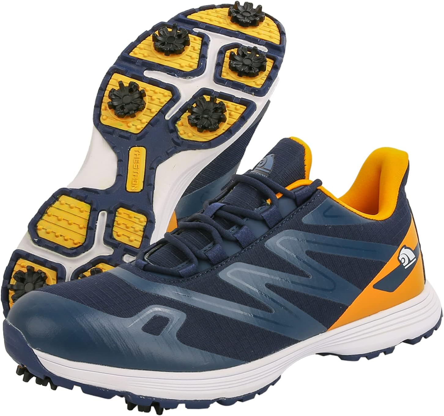 

Водонепроницаемые профессиональные гольф-кроссовки для мужчин с шипами, мужская обувь для гольфа на открытом воздухе, противоскользящая обувь для прогулок Zakey, синий