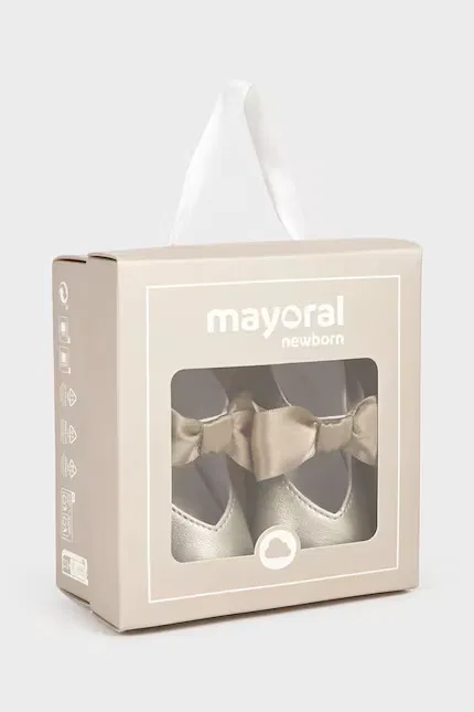 Ботинки детские из текстиля Mayoral Newborn, бежевый — фото 4
