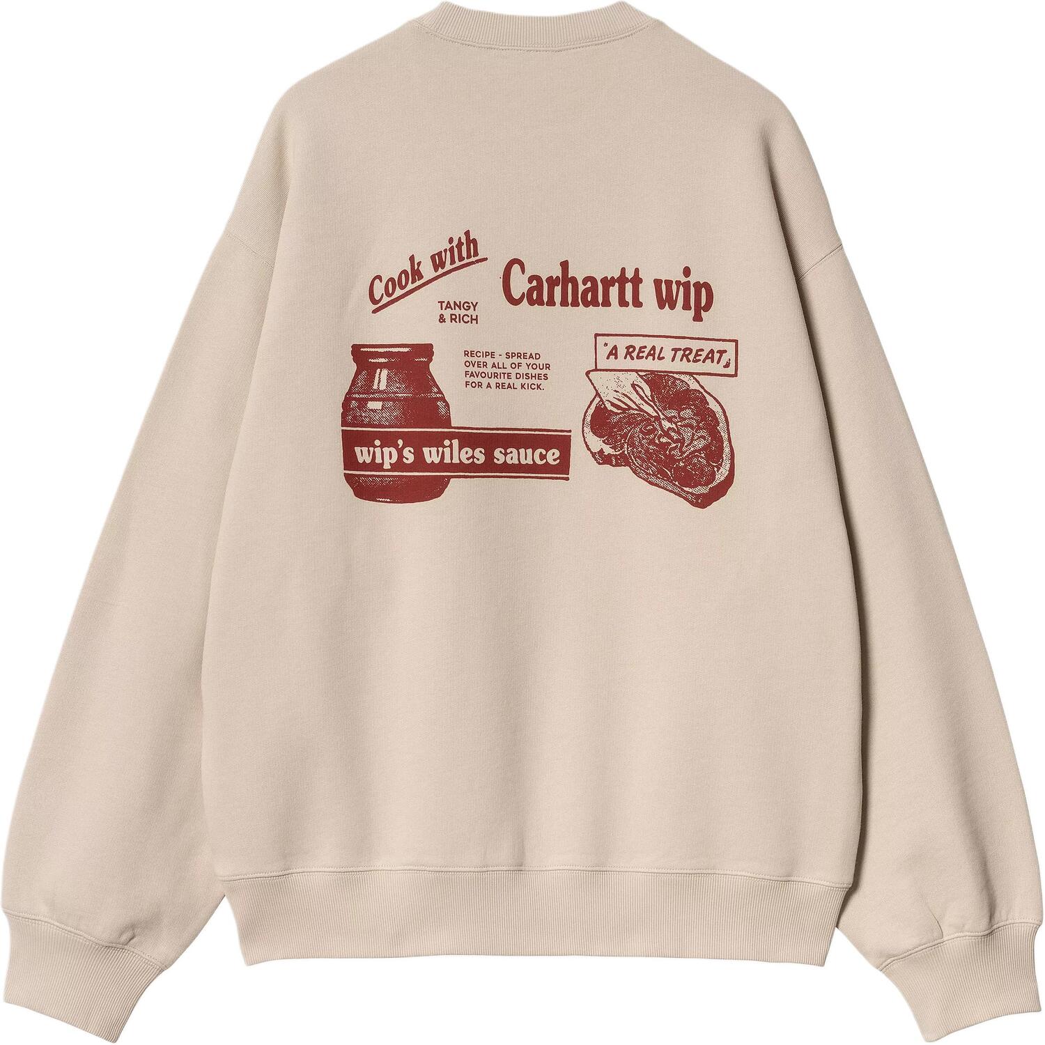 

Графический принт Свитшот с круглым вырезом Carhartt WIP, бежевый