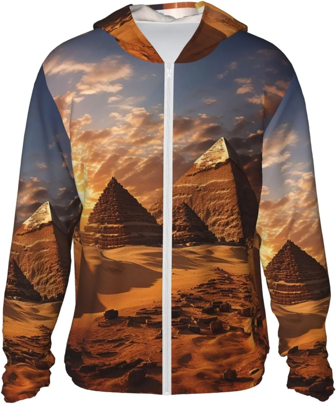 

Мужская толстовка с защитой от солнца UPF 50+ Egyptian Pyramids, на молнии SDTYKHJ