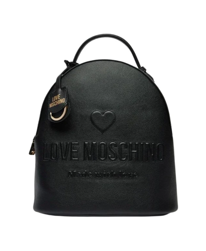 

Кожаный рюкзак с золотыми вставками Love Moschino, черный