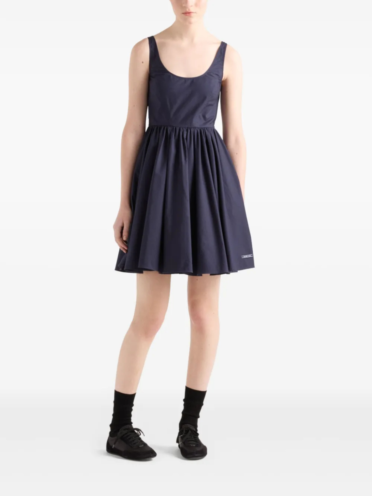 Платье Prada из хлопка, синий