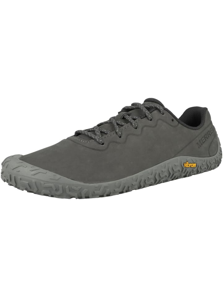 Merrell Кожаные кроссовки Vapor Glove 6 серого цвета для ходьбы босиком — фото 4