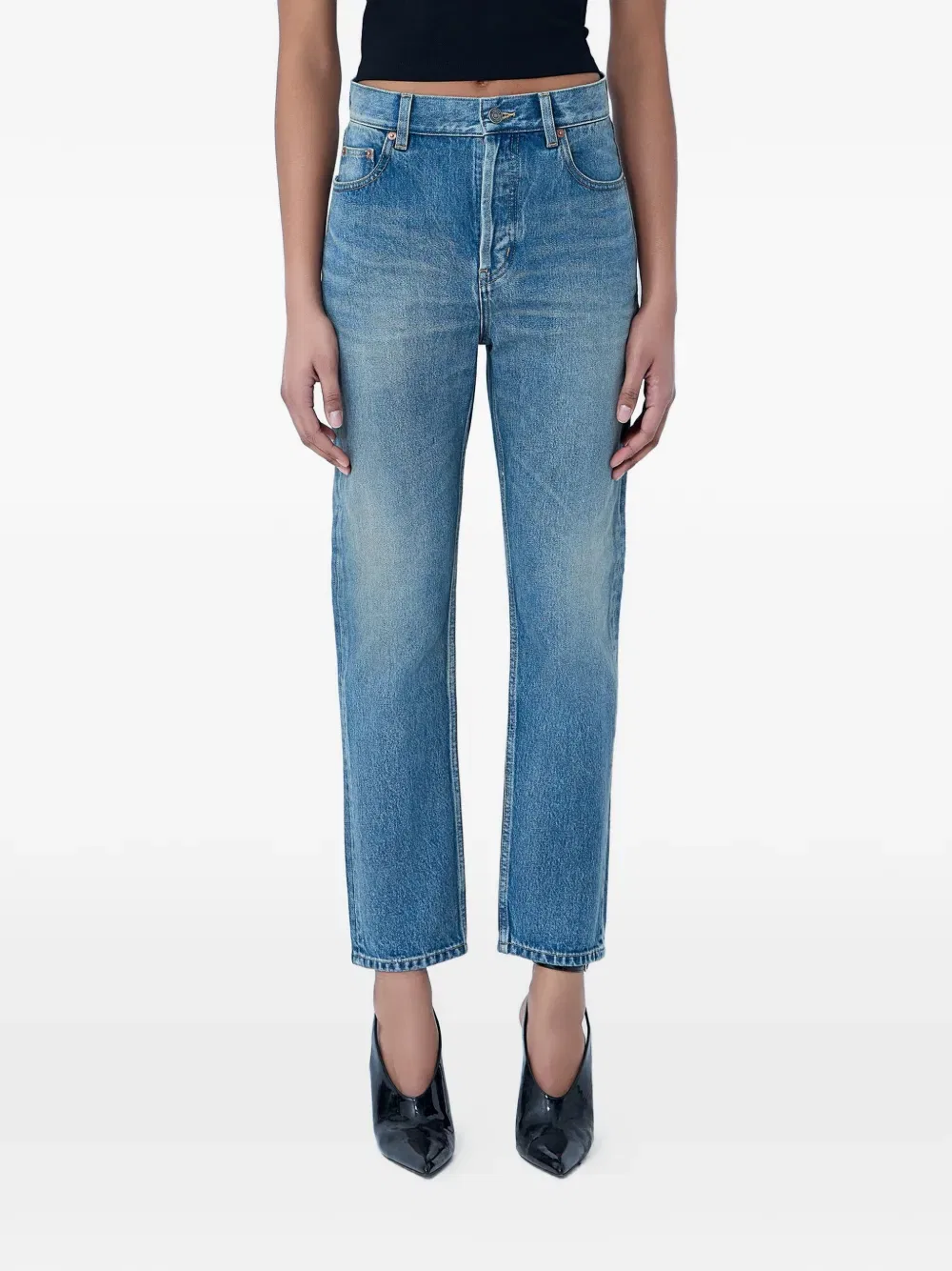 Джинсы с пятью карманами в стиле 90-х Saint Laurent, синий