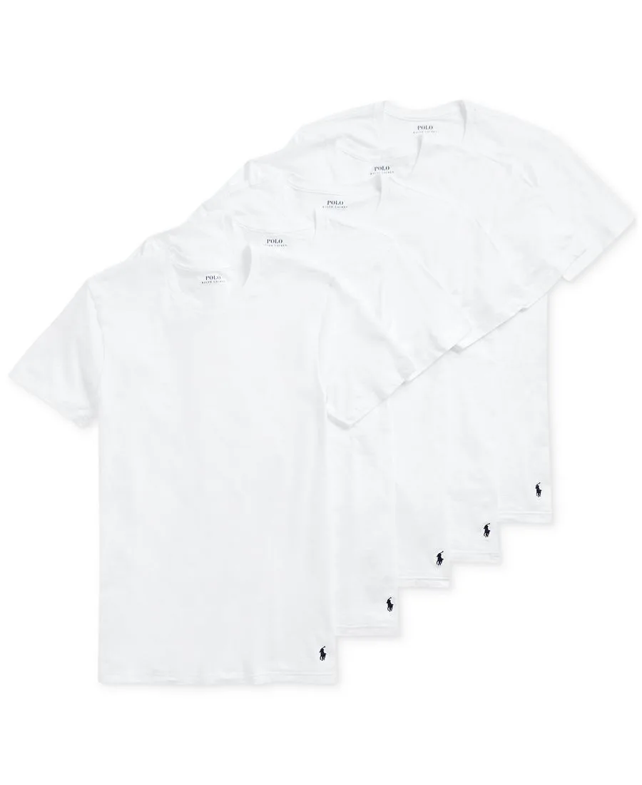 Мужские майки с круглым вырезом, комплект из 5 штук Polo Ralph Lauren, белый