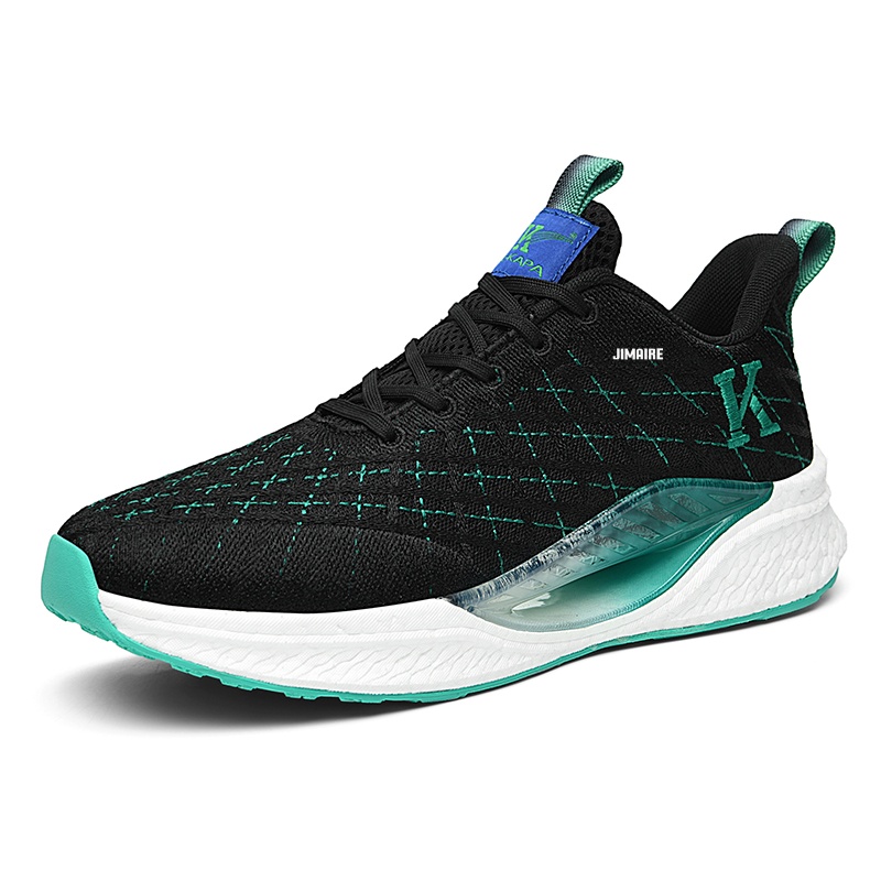 

King Jinmai Низкие повседневные мужские туфли черно-зеленые, цвет Black Green