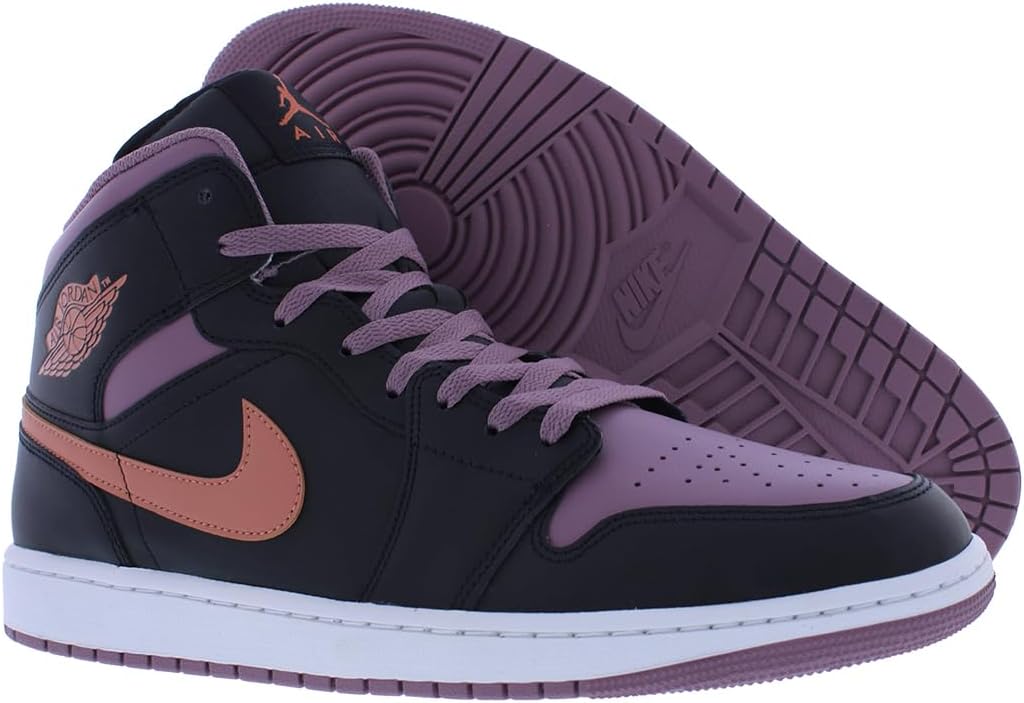 Мужские кроссовки Nike Air Jordan 1 Mid SE, черный/оранжевый — фото 2