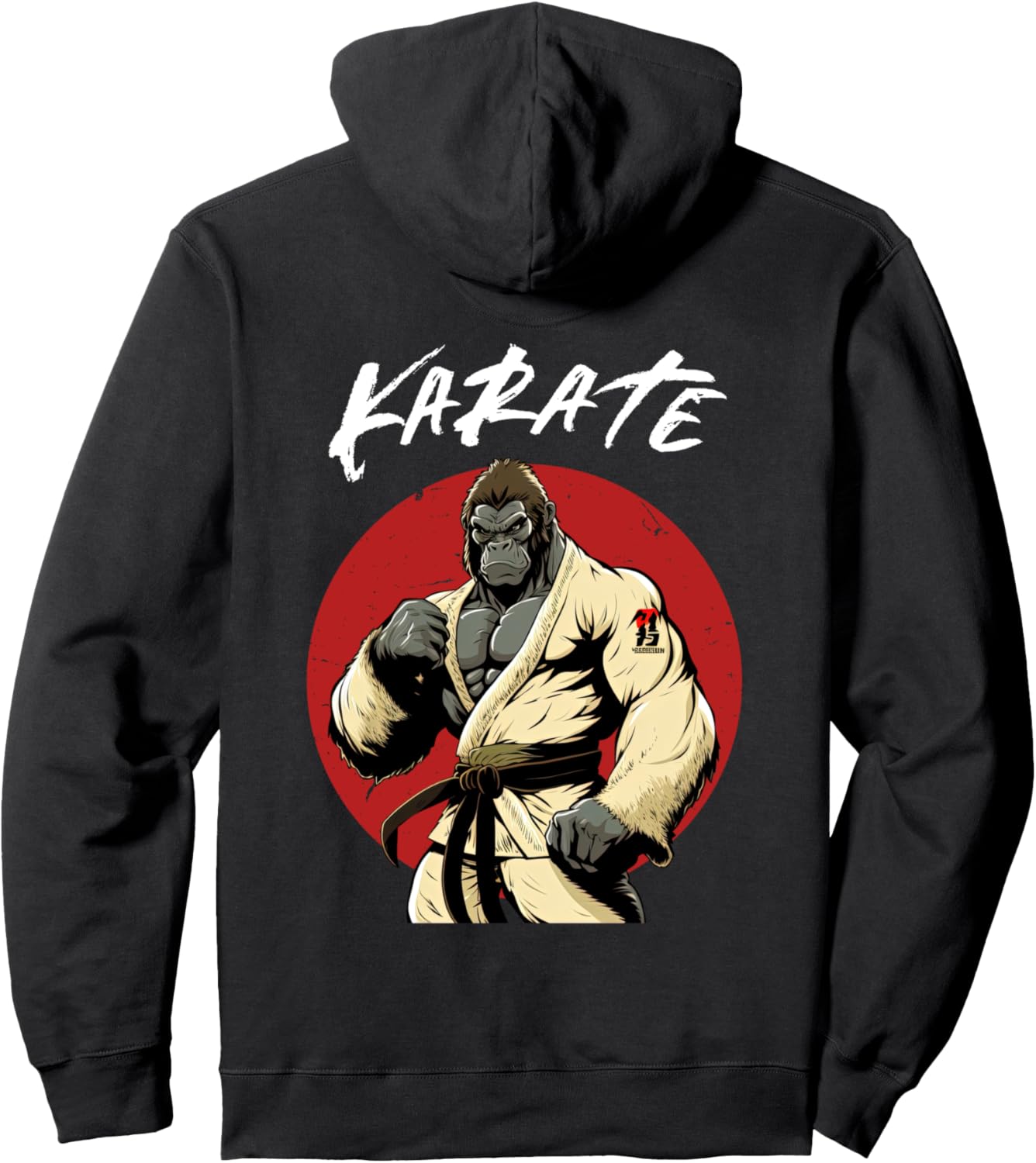 

Каратистка-горилла - Толстовка с изображением каратистки-гориллы для мальчиков и девочек Gorilla Fighter Karate Hoodie (Boys/Men), черный