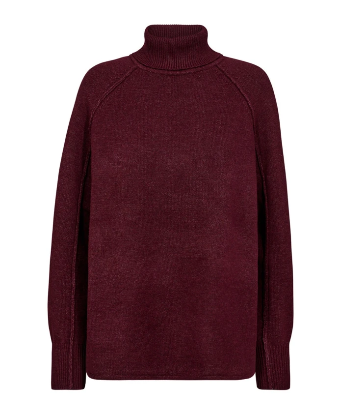 

Вязаный свитер с отворотом на резинке Premiere Haute L'Amitiã, коричневый