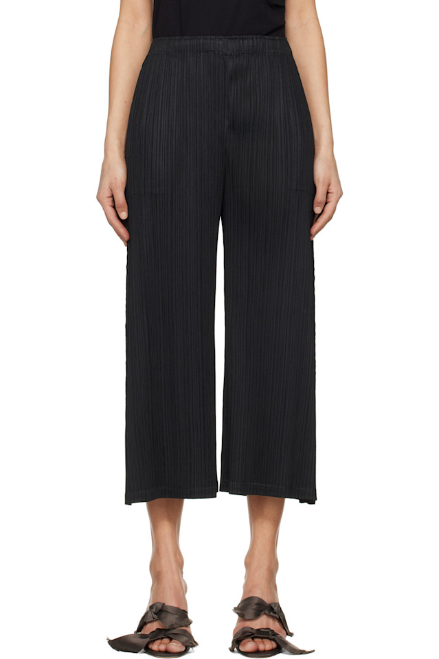 

Ежемесячные цвета февральские брюки Pleats Please Issey Miyake, черный