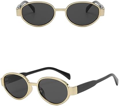 

Женские солнцезащитные очки с золотистыми овальными линзами, винтажная оправа рыжевато-коричневого цвета, маленькая круглая форма, удобные очки с зеркальными линзами MTZJH, Gold