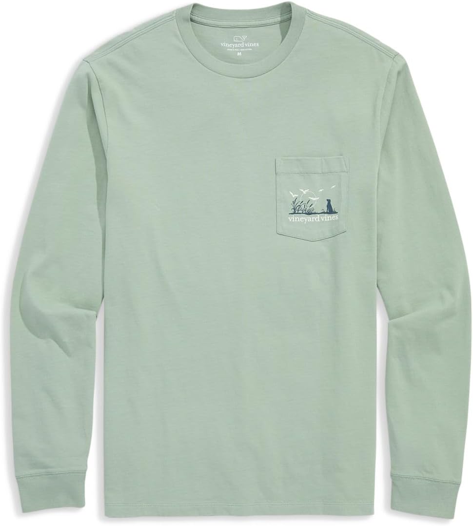 

Мужская футболка Marsh Dog с длинным рукавом и карманом Vineyard Vines, Dune Grass