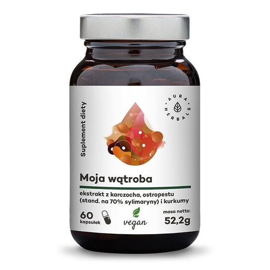 

Aura Herbals, Moja Wątroba 60 капсул, артишок, расторопша
