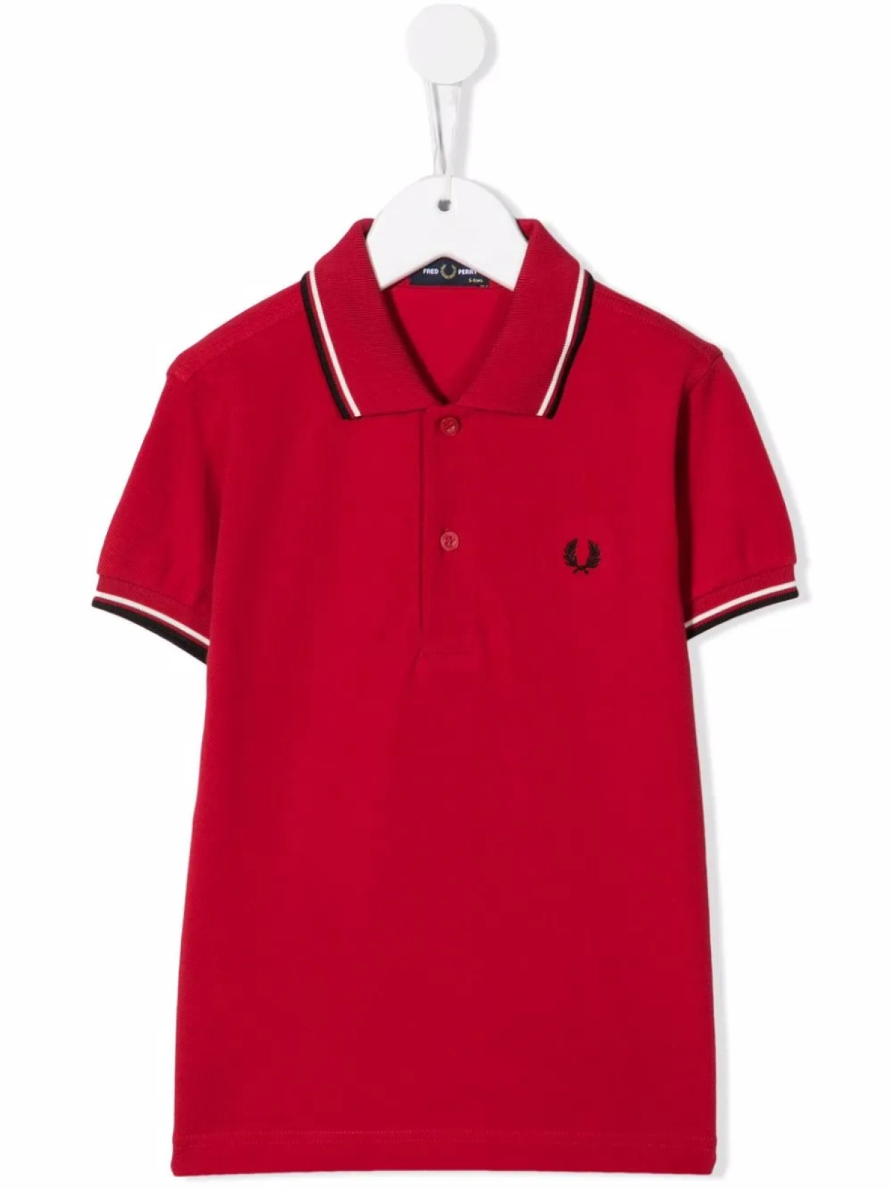

Fred Perry Kids рубашка поло с отделкой в полоску, красный