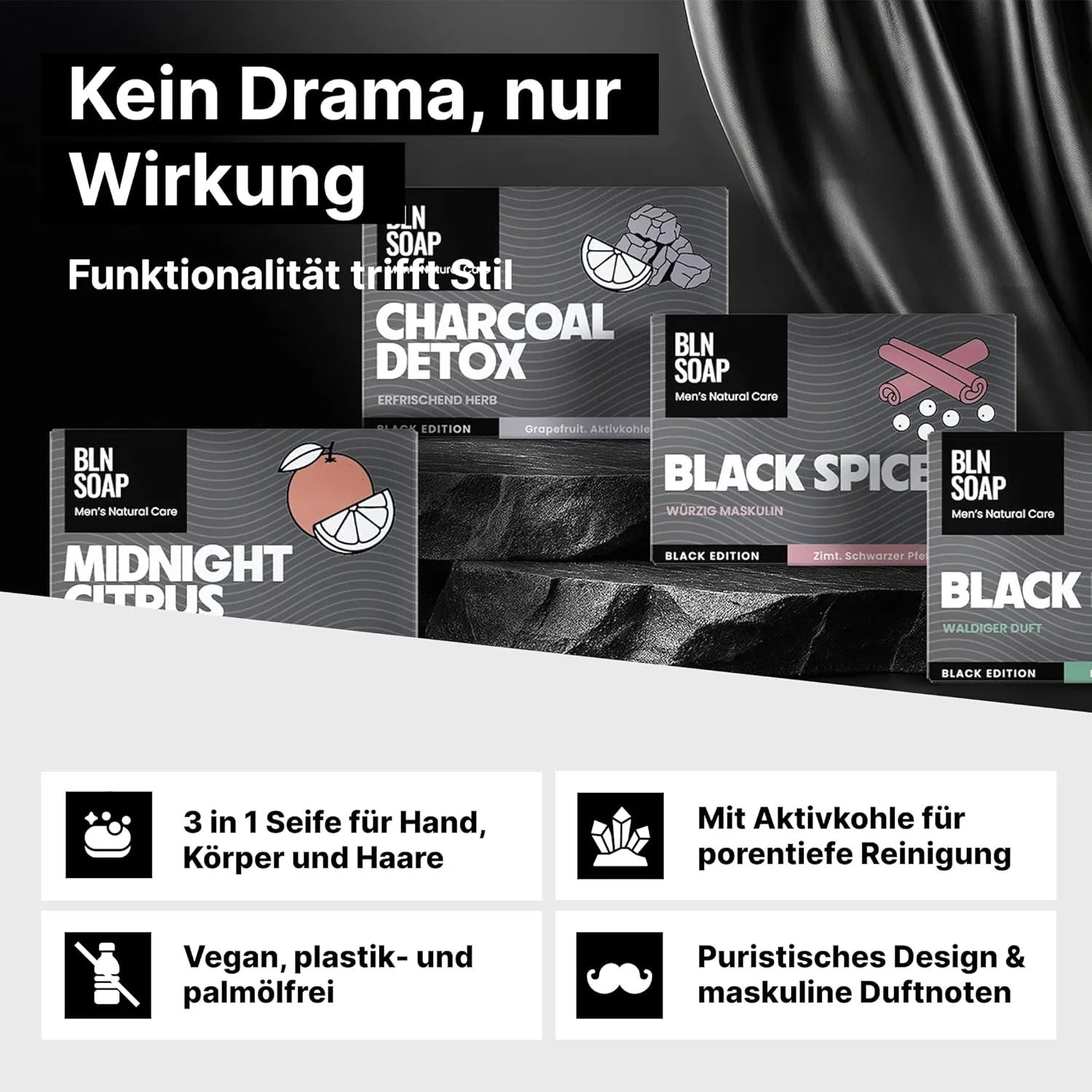 Набор мужского мыла «Black Edition» от BLN SOAP Bln Soap — фото 2