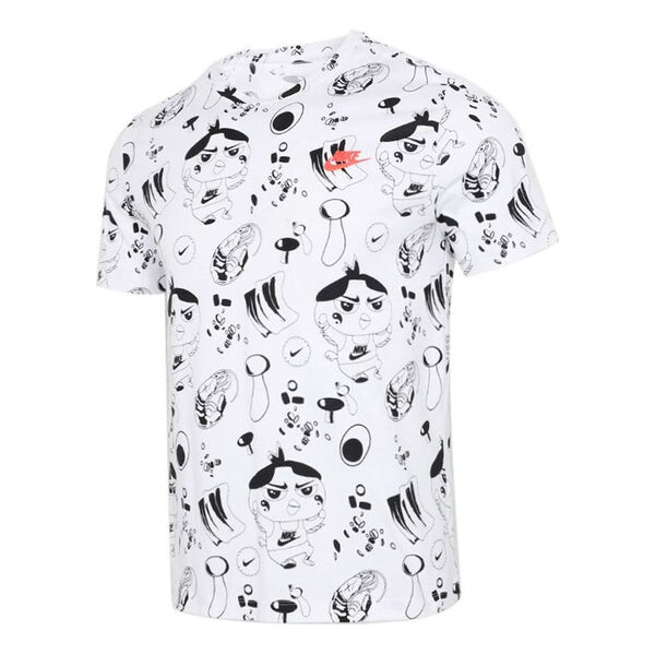 

Футболка Nike Cartoon Pattern Full Print Sports Short Sleeve White, мультиколор