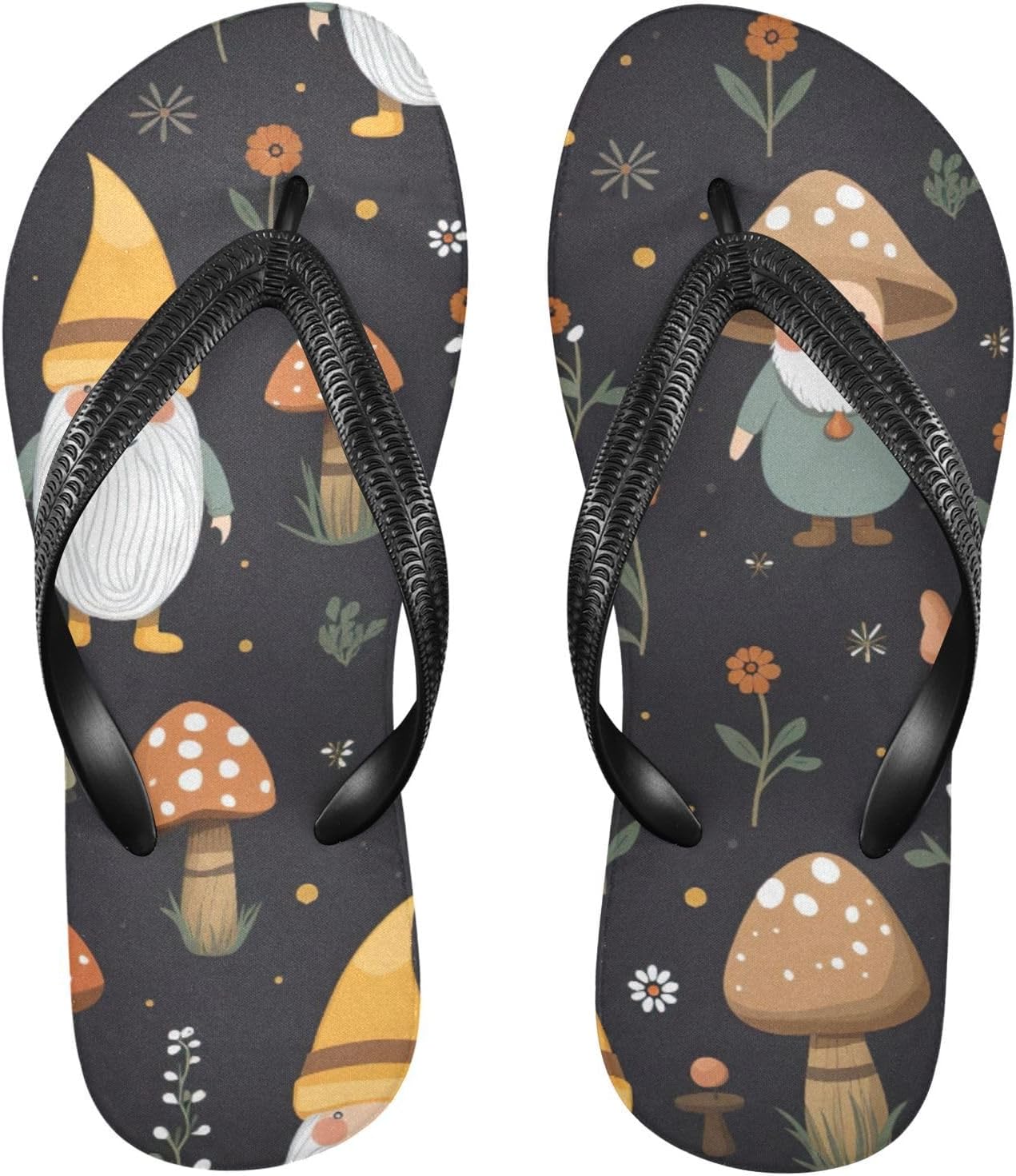 

Шлепанцы с грибами и изображением гномов и карликов для пляжа, летние повседневные сандалии для женщин и мужчин, размер XS Kfbe, Gnome