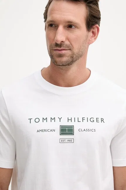 Футболка из хлопка T-shirt Tommy Hilfiger, белый — фото 4