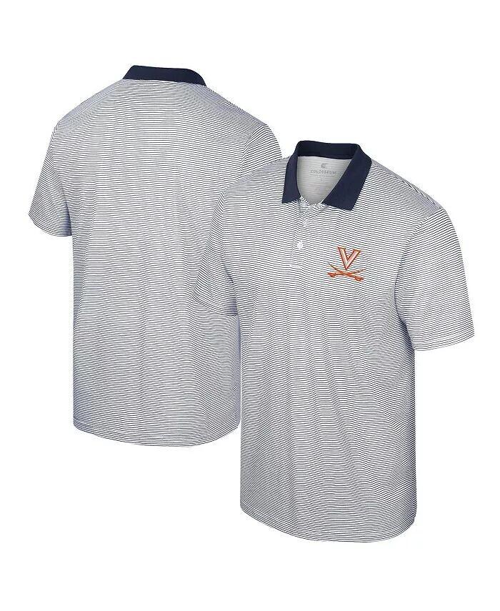 

Мужская белая, темно-синяя рубашка-поло в полоску с принтом Virginia Cavaliers Colosseum