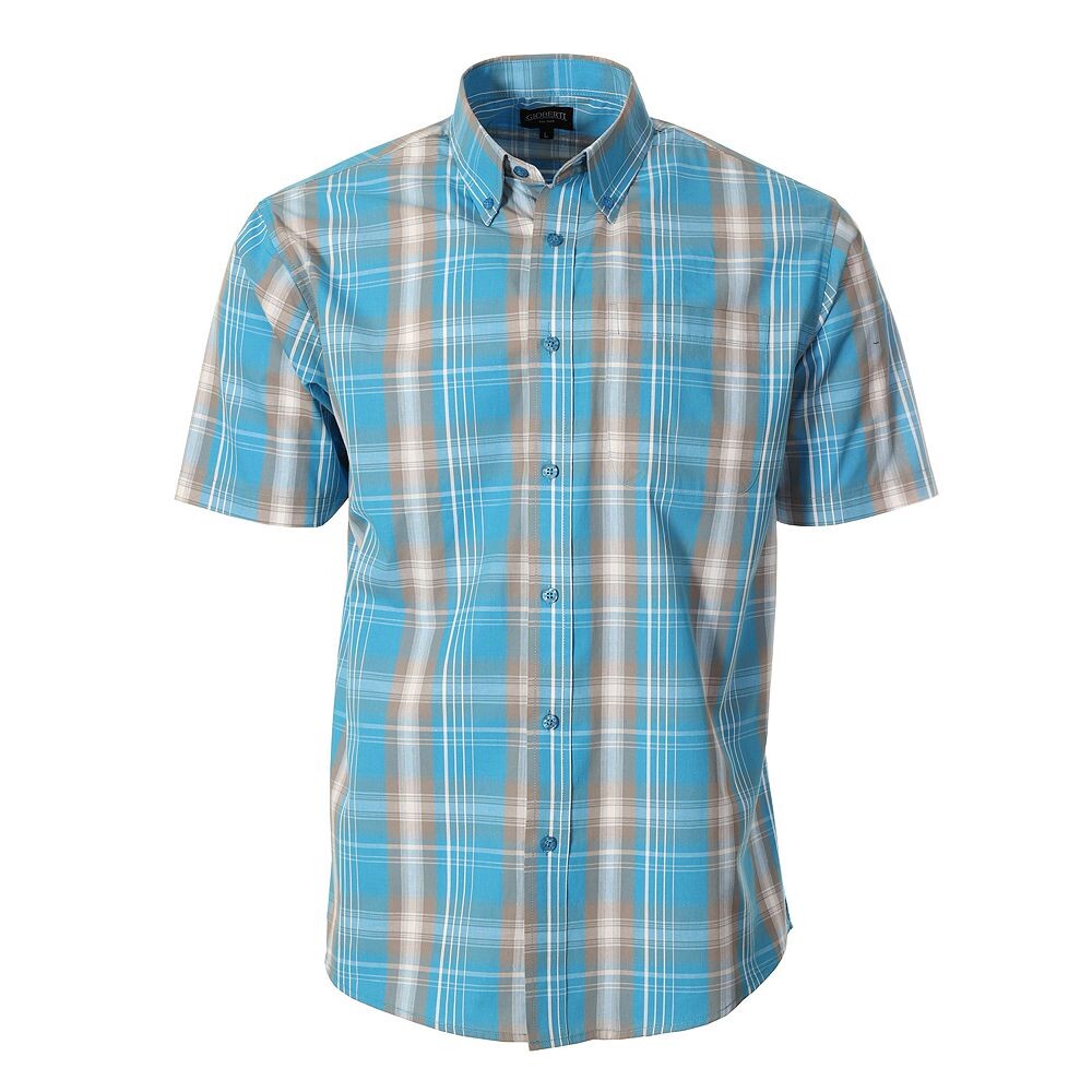 

Gioberti Мужская рубашка в клетку с коротким рукавом, цвет Teal Brown White