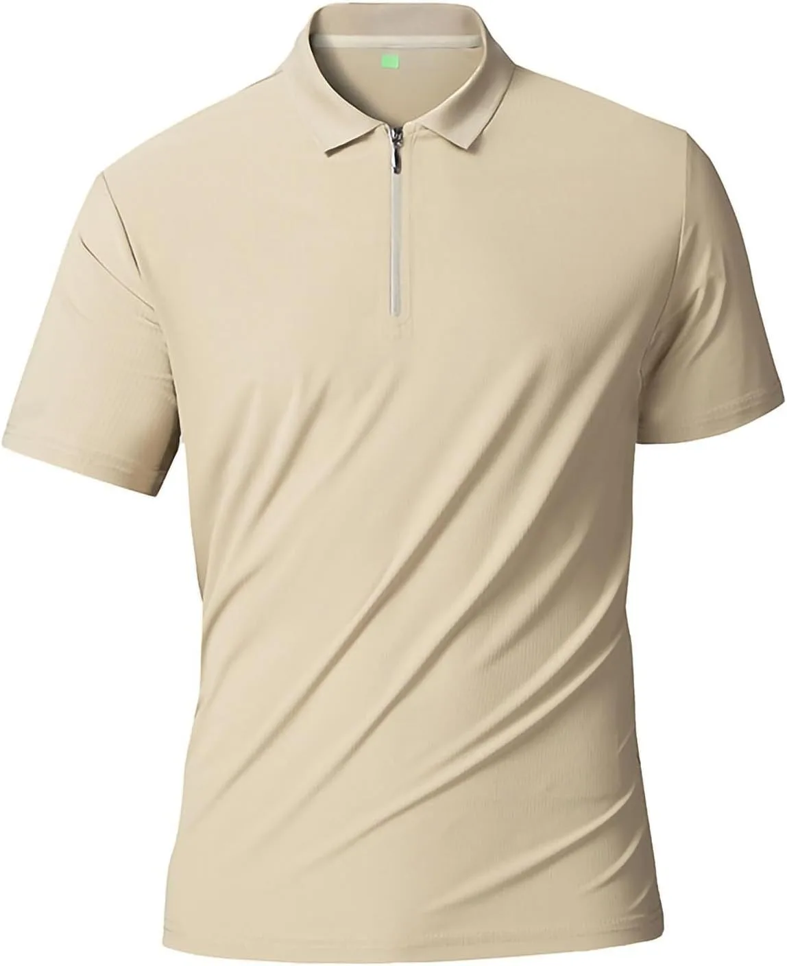 

Мужская поло с коротким рукавом и молнией на четверть, Casual, Regular Fit, летняя, дышащая