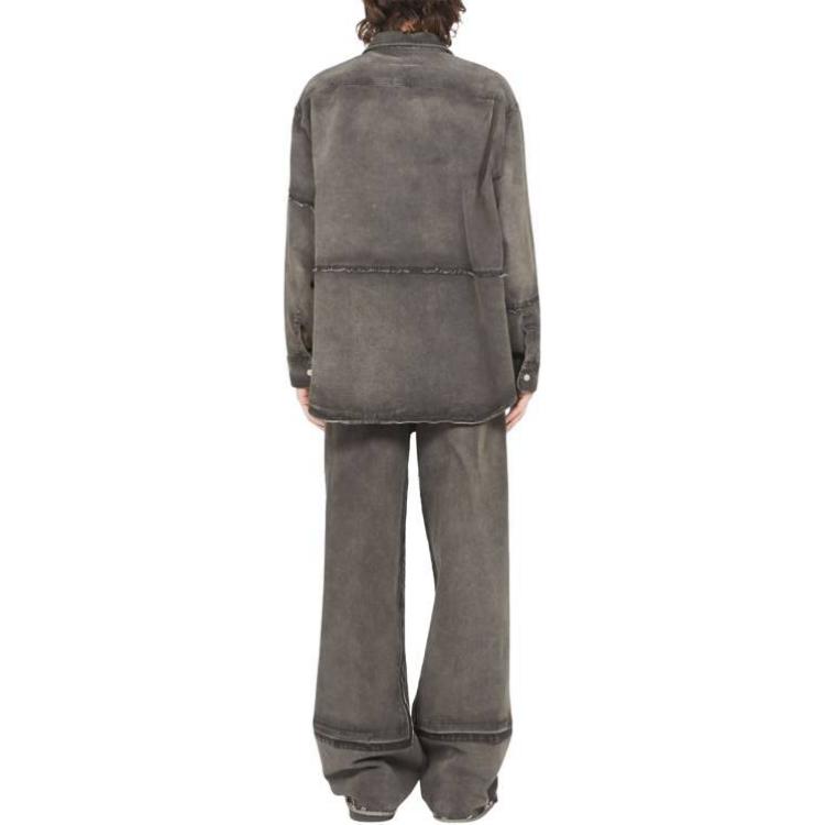 Футболка Raw Cut с фигурным подолом MM6 Maison Margiela, тёмно-серый — фото 4