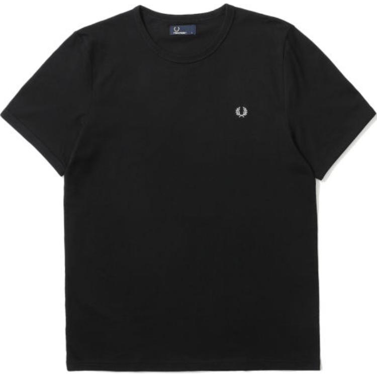 

Футболка из хлопка с вышитым логотипом FRED PERRY, черный