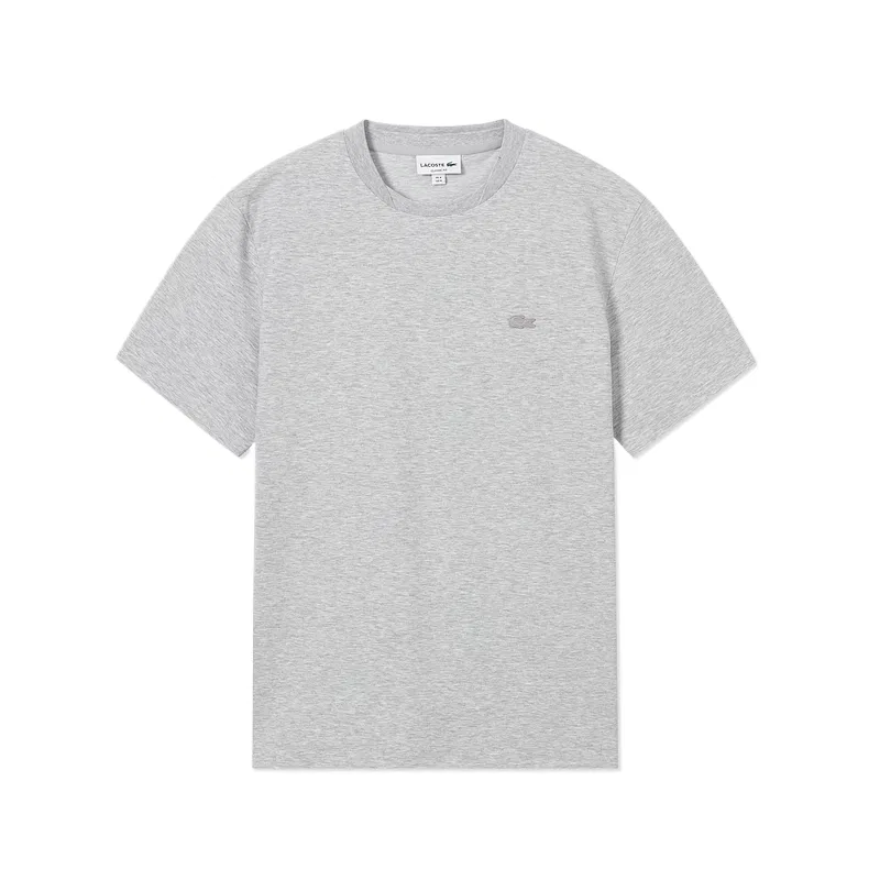 Футболка мужская Lacoste Moderate, с круглым вырезом, серебро серый