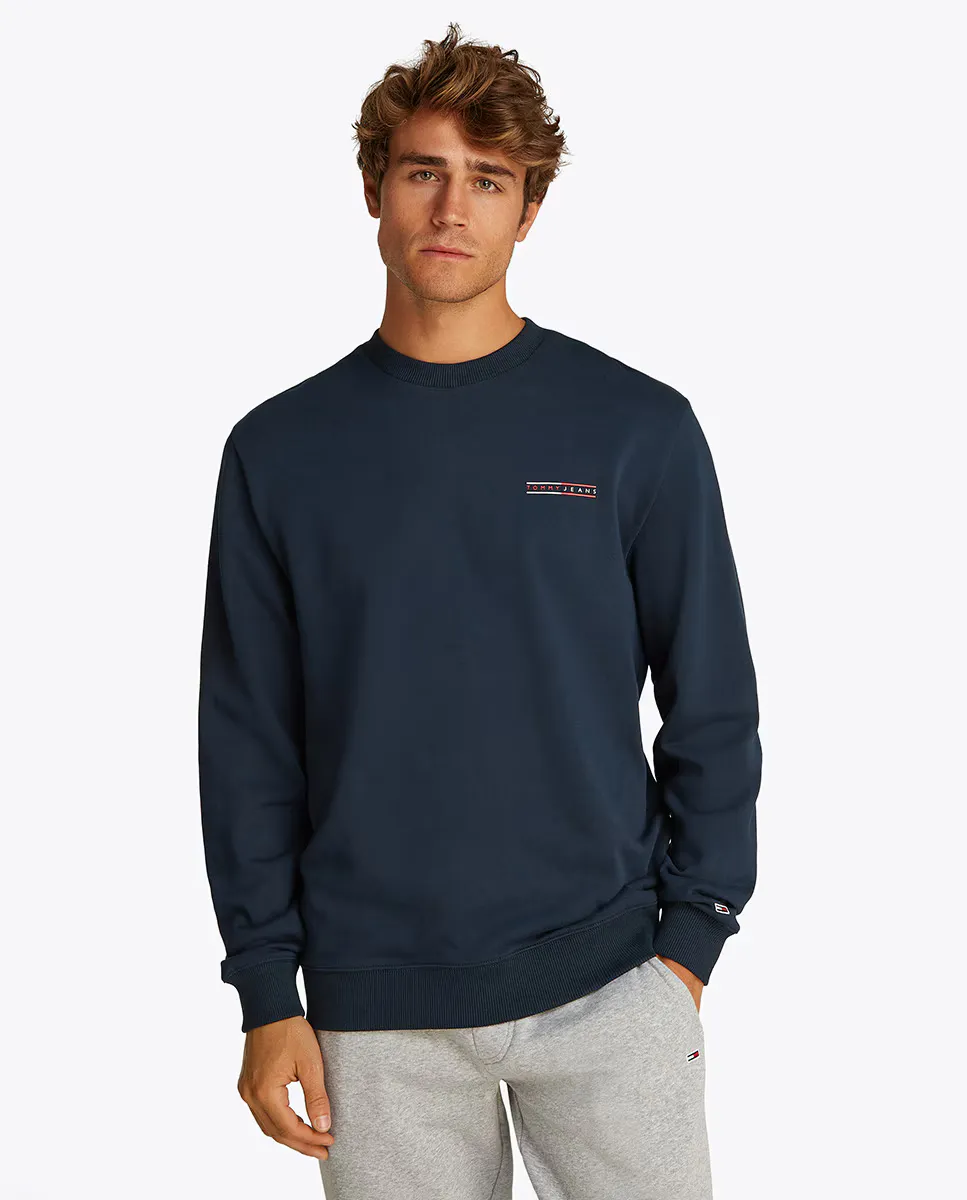 

Мужская толстовка с воротником-стойкой и классическим кроем Tommy Jeans, темно-синий