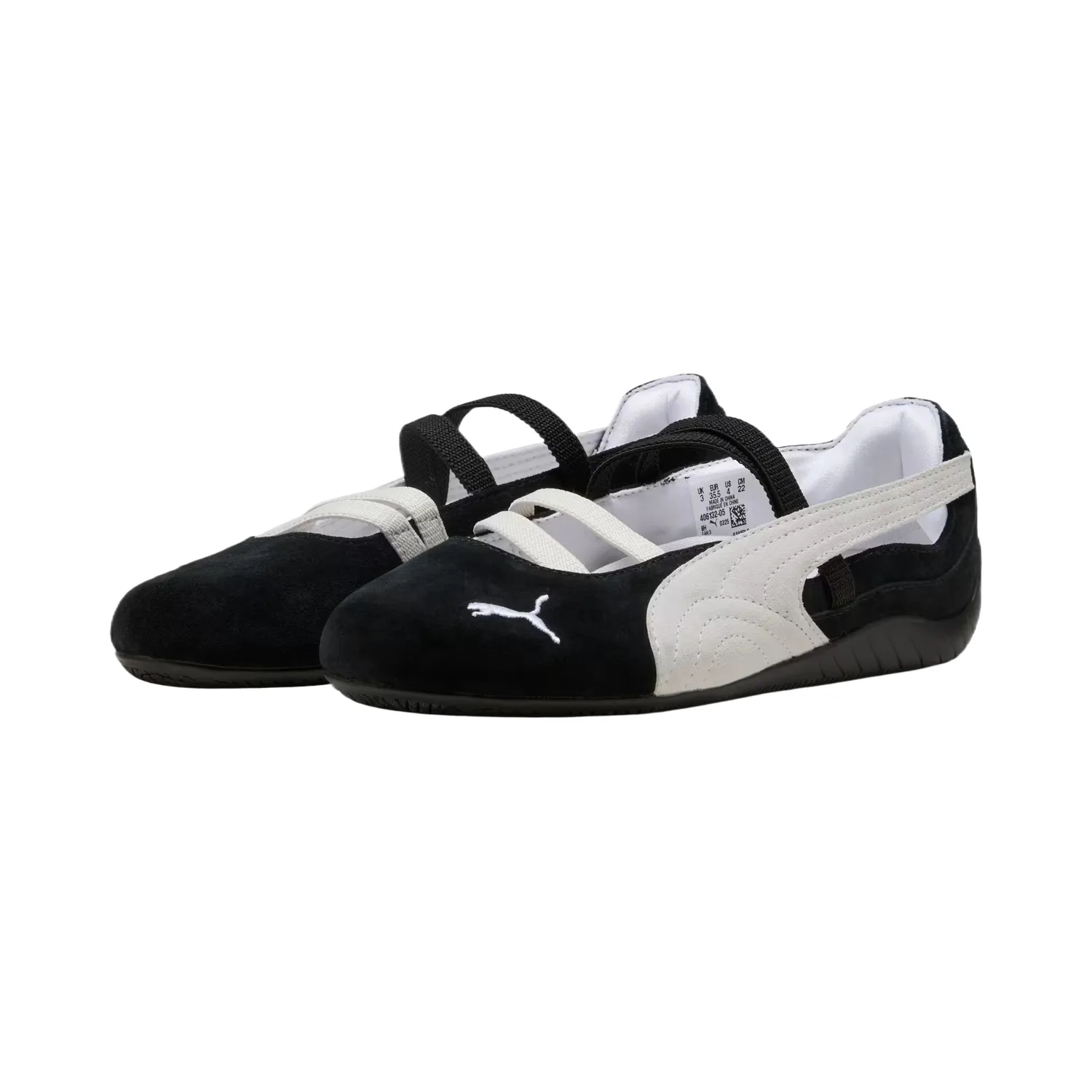 Speedcat Cow Leather Low top детские кроссовки для тренировок Unisex PUMA, PUMA Black-PUMA White-Warm White — фото 4