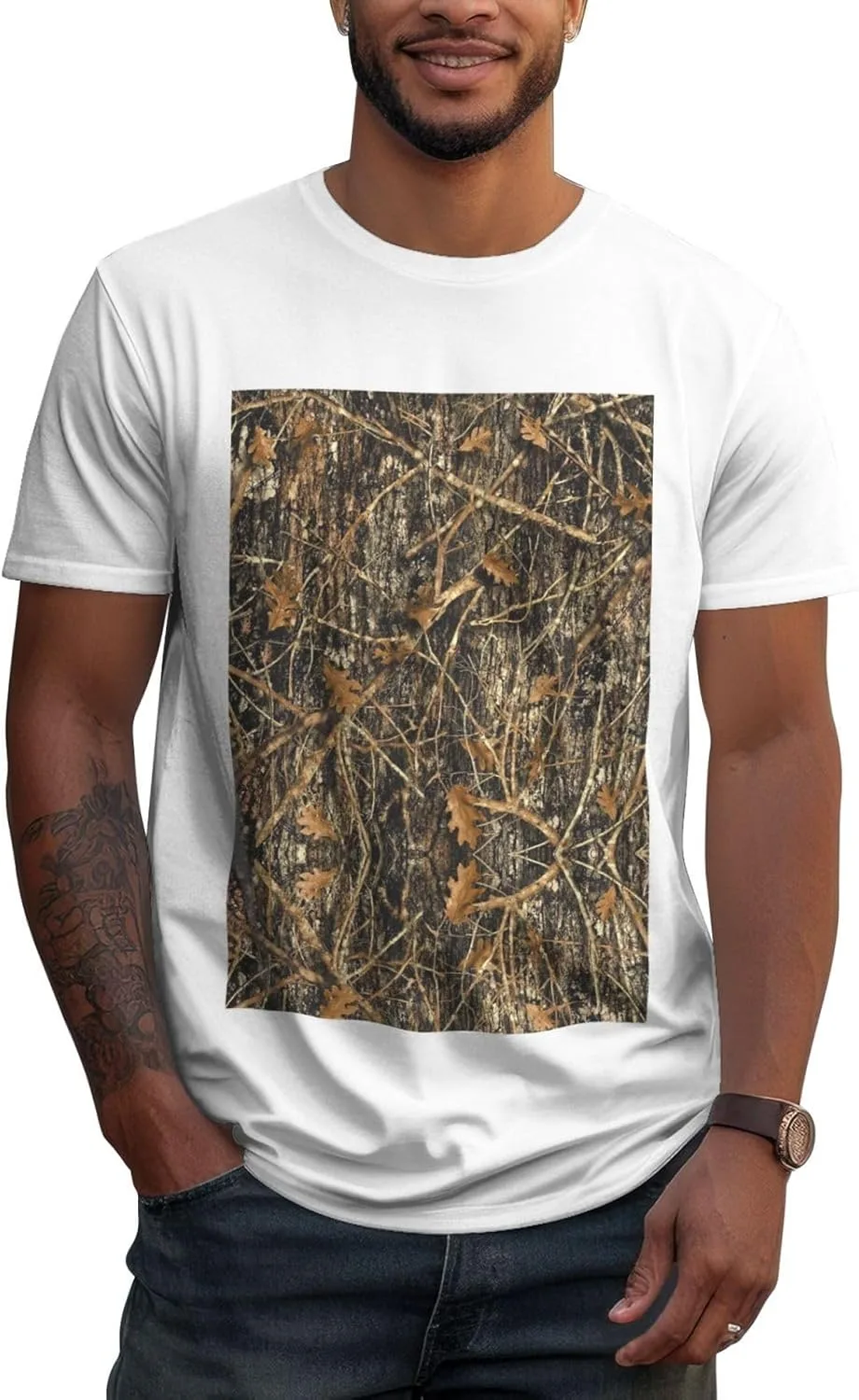 

Мужская футболка Cotton Crew Neck, осенний камуфляж, дышащая, усадка не грозит ZERAOKE