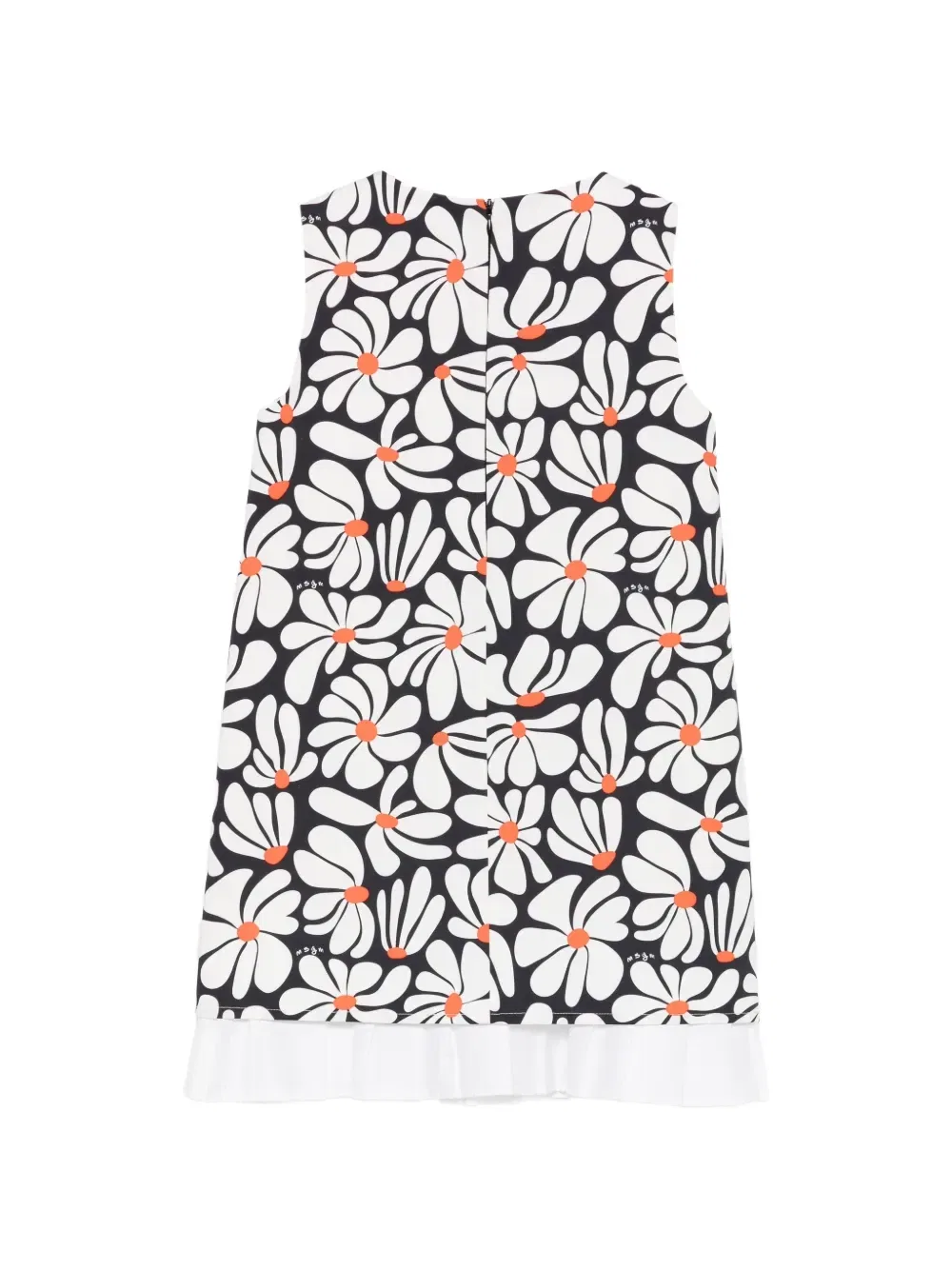 Платье с цветочным принтом и складками Msgm Kids, белый — фото 2