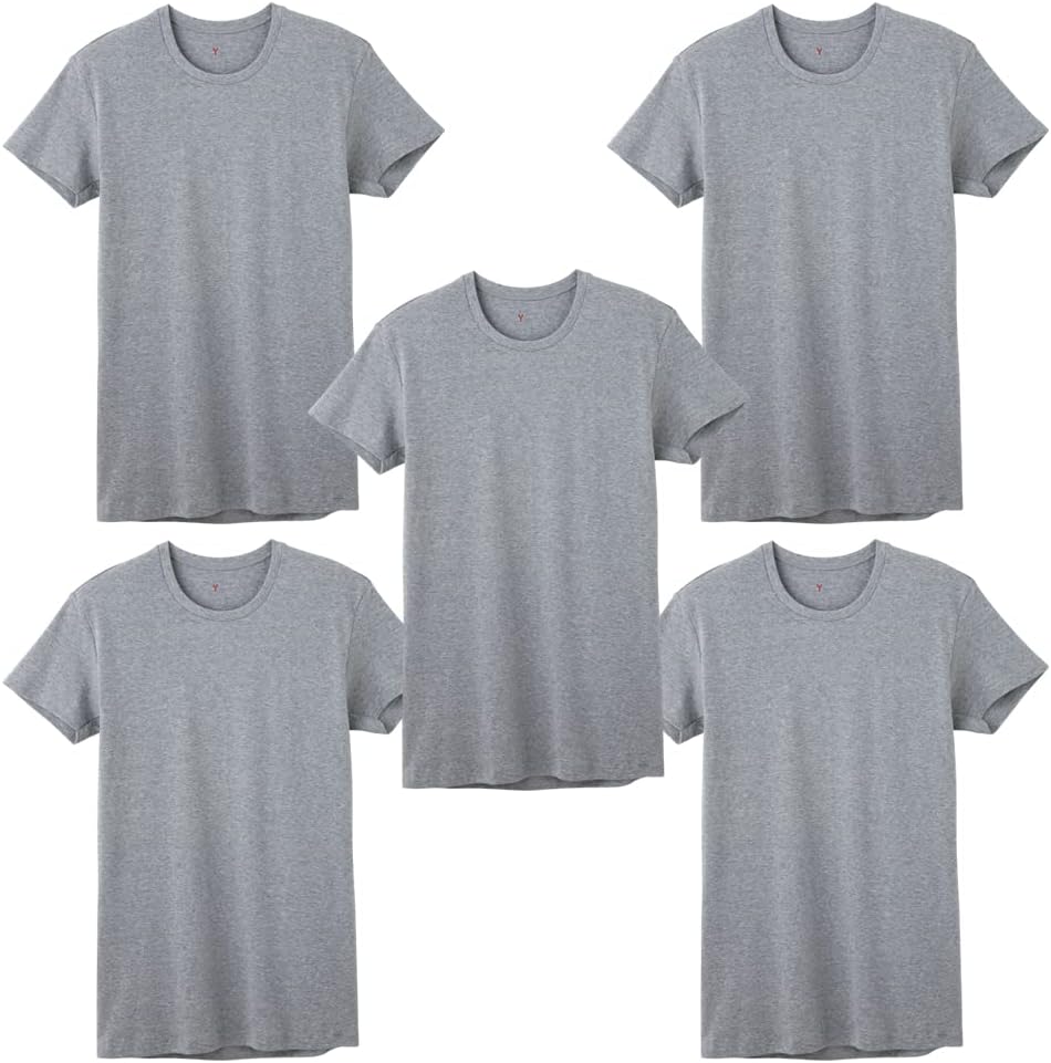 

Комплект из 5 мужских футболок GUNZE с коротким рукавом и круглым вырезом, желтый, 100% хлопок, YV0013V