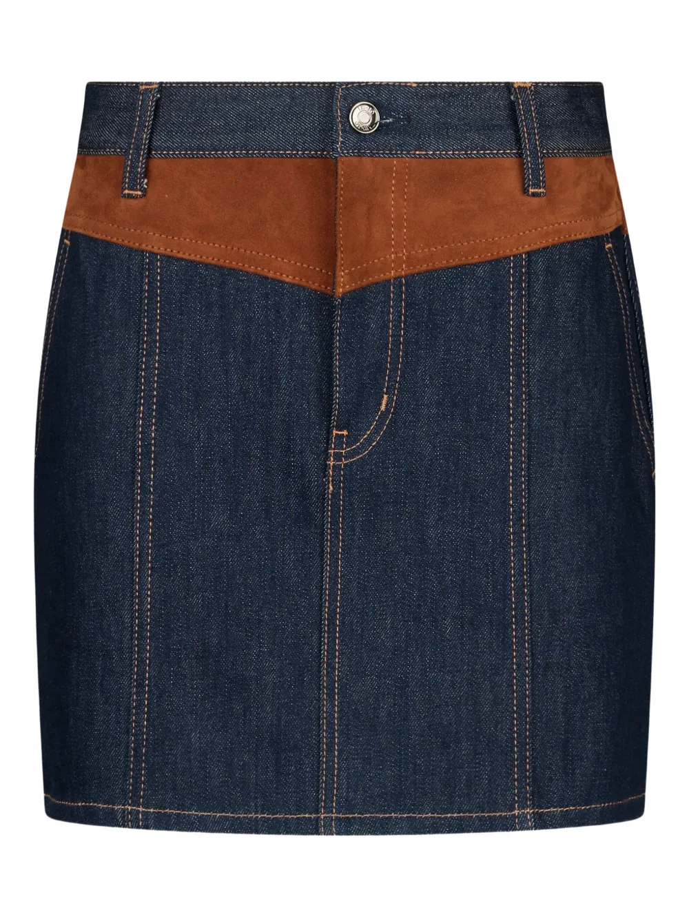 

Джинсовая мини-юбка с замшевыми вставками LIU JO, синий