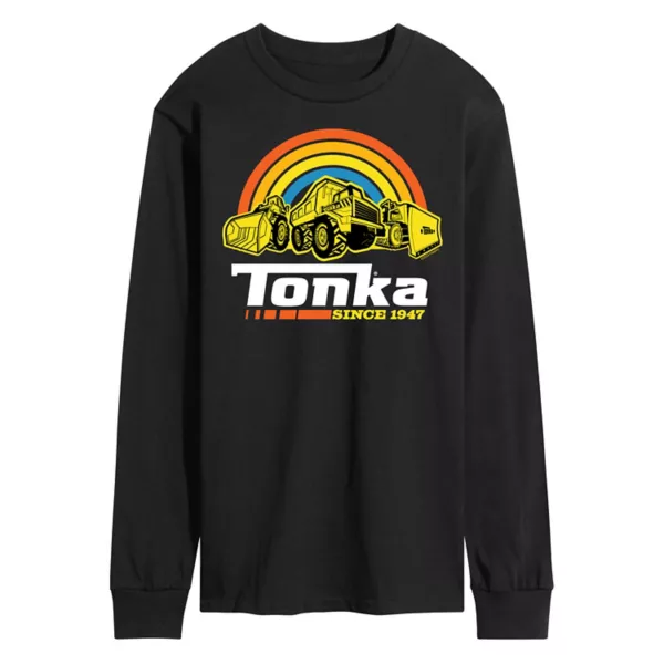 

Мужская радужная футболка с длинным рукавом с рисунком 47-го года Tonka, черный