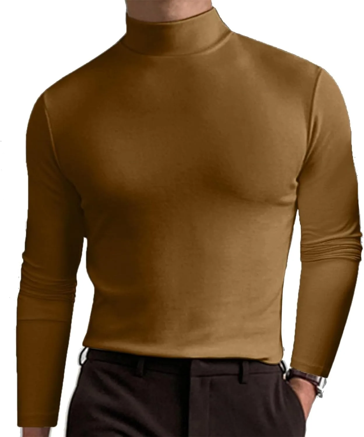 

Мужская футболка с высоким воротником Slim Fit — эластичная и дышащая