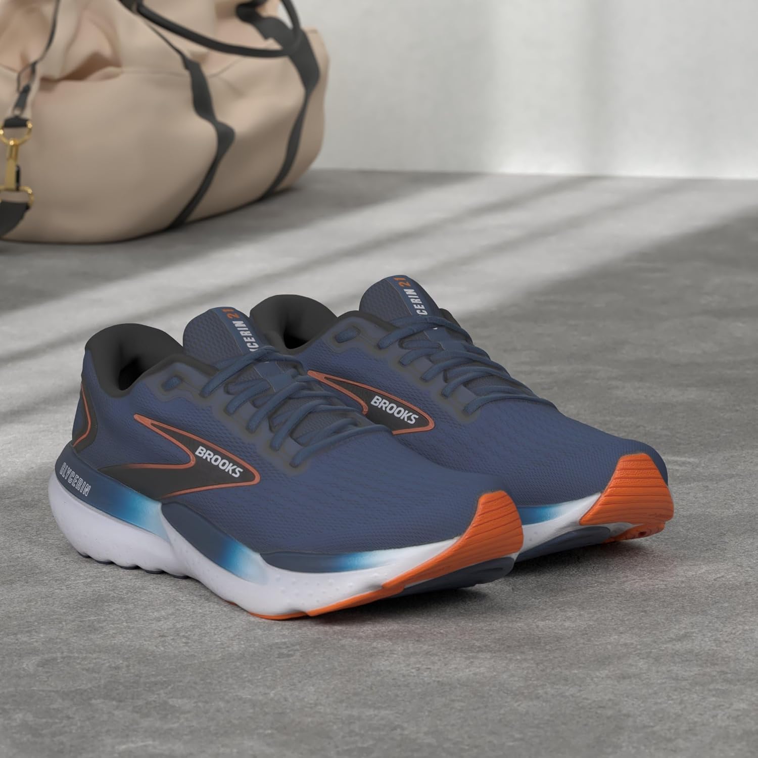 Мужские кроссовки Brooks Glycerin 21 Neutral для бега, черный/голубой — фото 2