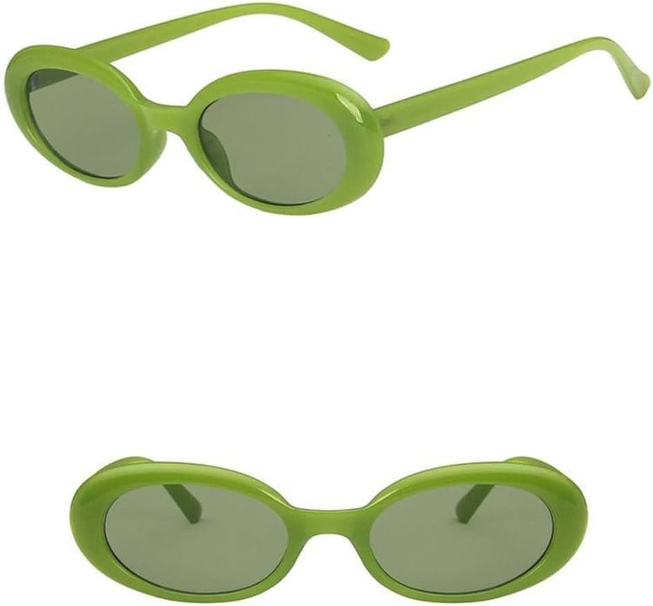 

Солнцезащитные очки LVTFCO Retro Oval Small Frame с маленькой оправой, защита от солнца, персонализированные очки «кошачий глаз», солнцезащитные очки премиум-класса, Green Green