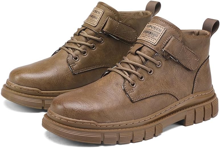 

Мужские ботинки оксфорды средней высоты из замшевой кожи, с высокой подошвой, ботинки в винтажном стиле, повседневная обувь для улицы Lhyxu, хаки